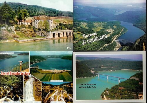 4 Cartes Postales Du Barrage Et Lac De Vouglans (Jura)