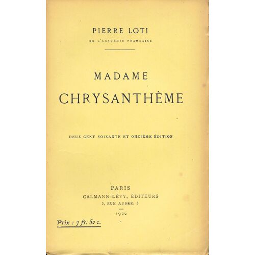 "Madame Chrysanthème" - 1925