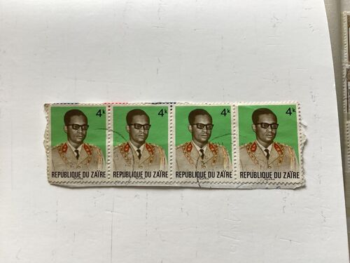 Lot De 4 Timbres, 4 K, République Du Zaïre, Année 1972.