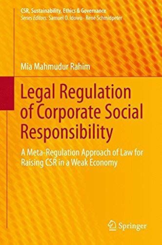 Legal Regulation Of Corporate Social Responsibility