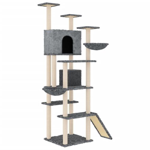 Vidaxl Arbre À Chat Avec Griffoirs En Sisal Gris Foncé 191 Cm