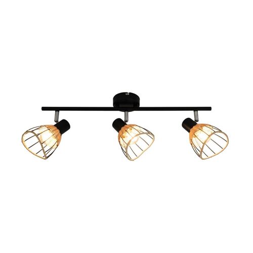 Zumaline Gant Barre De Spots De Plafond, Noir, 3x E14