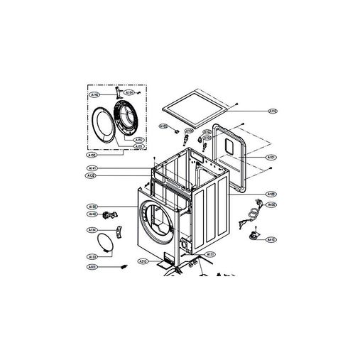Hublot complet repère A150 - Lave-linge (ADC74745509 LG)
