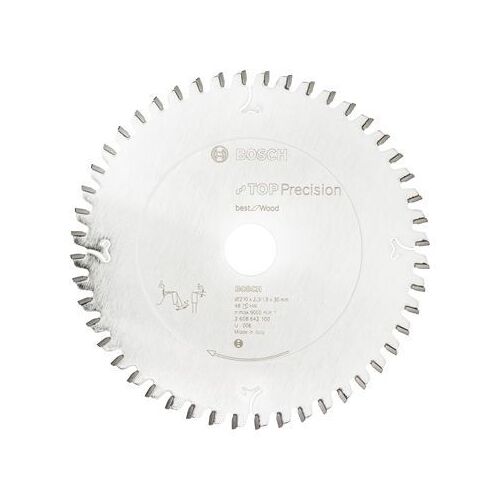 Bosch Lame de scie circulaire Top Precision Best for Wood, 210 x 30 x 2,3 mm, 48 - 2608642100