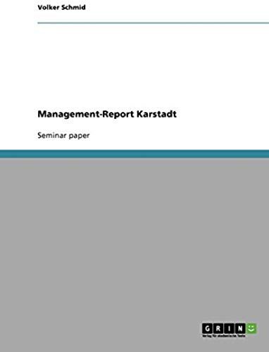 Management-Report Karstadt