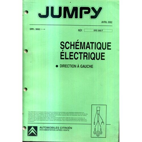 Livrets Techniques Citroen Jumpy Moteur Essence 1580 Spi En 1995 Et Schematique Electrique Direction A Gauche En 2002