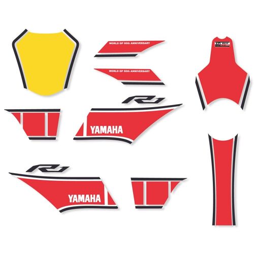 Kit Autocollants Compatible Avec Moto De Route Adesivi Moto Yamaha Yzf R1 60° Anniversario 2018-2022