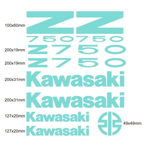 Kit Autocollants Compatible Avec Route Moto Kawasaki Z 750 Mod.2