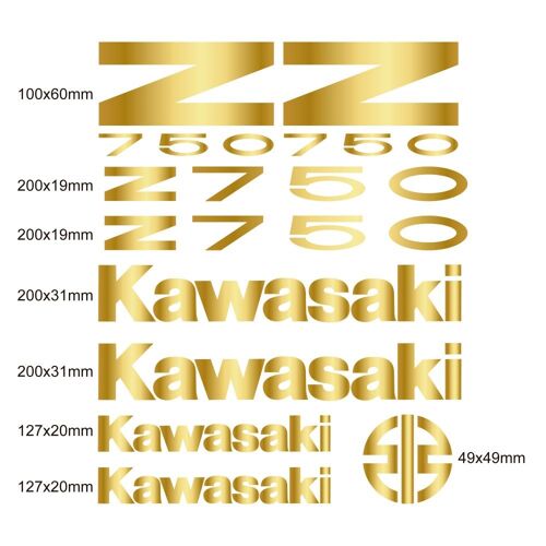 Kit Autocollants Compatible Avec Route Moto Kawasaki Z 750 Mod.2