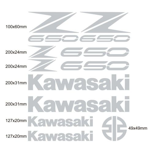 Kit Autocollants Compatible Avec Route Moto Kawasaki Z 650