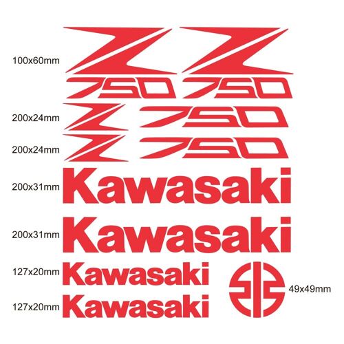 Kit Autocollants Compatible Avec Route Moto Kawasaki Z 750