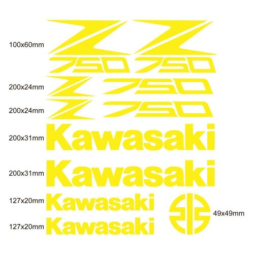 Kit Autocollants Compatible Avec Route Moto Kawasaki Z 750