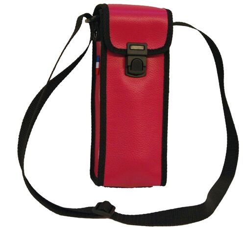 Sacoche à bandoulière pour 3 boules de pétanques - SS3-B - rose framboise