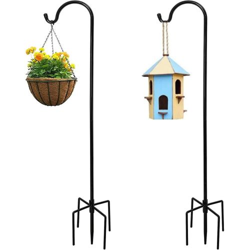 Lot De 2 Crochets De Berger Réglables De 96 Cm Pour Lampes De Jardin,Crochets De Berger Résistants À La Rouille Avec Base À 5 Griffes,Pour Mangeoires,Lanternes,Paniers De Plantes De Mariage