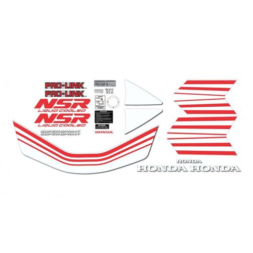 Kit Autocollants Compatible Avec Moto De Route Honda Nsr 75 Rouge