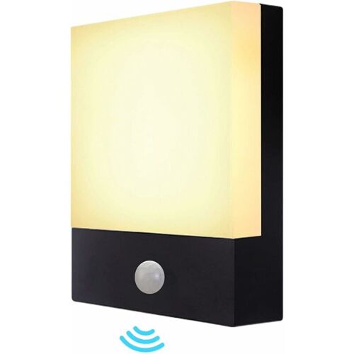 12w Applique Murale Exterieure Led Avec Eclairage Exterieur Detecteur Mouvement Applique Exterieure Porche Lampe Pour Le Patio Maison,Blanc Chaud 3000k Ip65 (Avec Capteur Pir) Goodnice