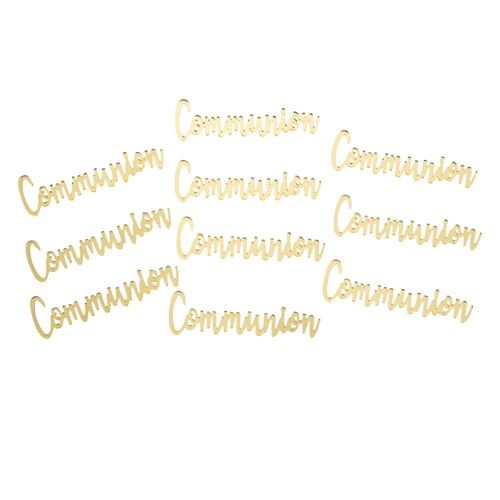10 CONFETTIS PLEXIGLAS COMMUNION 1.8X6CM OR