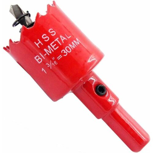 En acier haute vitesse Scie-cloche bi-metal HSS avec tige pour bois et metal,ercer des panneaux,du plastique,des tuyaux,bi-metal,1-3/16""(30mm) goodnice