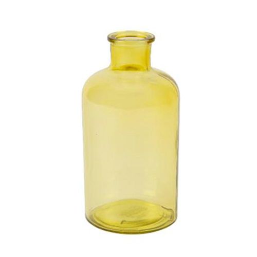 VASE BOUTEILLE VERRE 8.3X16CM 500ML JAUNE