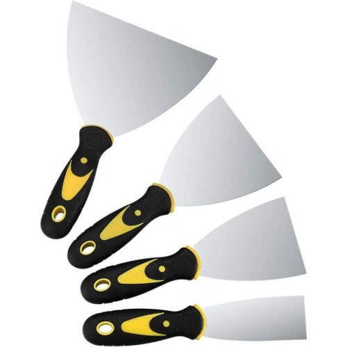 4 Pieces Couteau a Enduire, Spatules en Acier Inoxydable, Spatule Bricolage, Spatule Mastic, Spatule a Enduire pour Nettoyer le Mastic, Enlever le Papier Peint, Reparer Les Murs goodnice