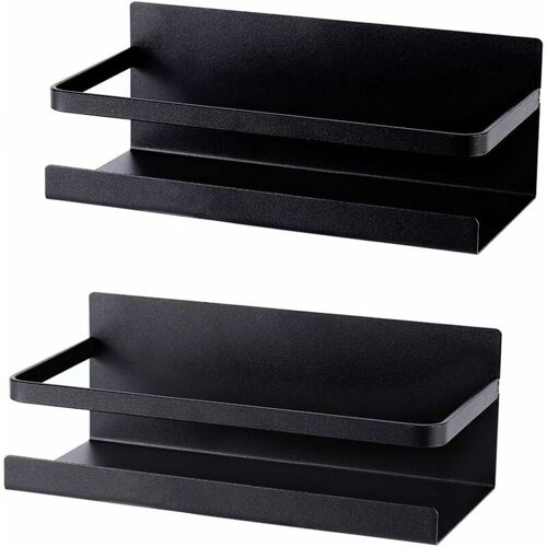 Etagere A Epices Magnetique Etagere Refrigerateur Magnetique Organisateur De Refrigerateur Economie Espace 2 Pieces Noir Mat Goodnice