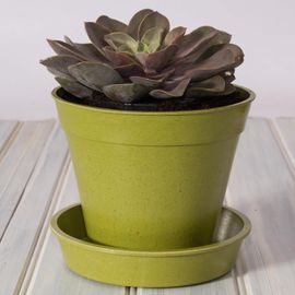 Pot De Fleurs En Fibre De Bambou Durable Pour Intérieur Et Extérieur|20,3 Cm De Diamètre|Vert Sauge|Pot190101