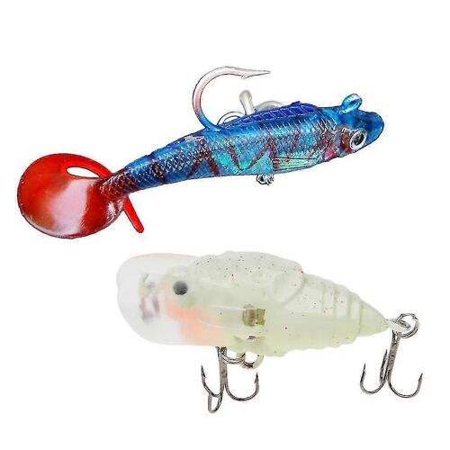 Hg Soft Plastic Popper Appâts Pêche Leurres Et Leurres Flottants Cigale Réalistes