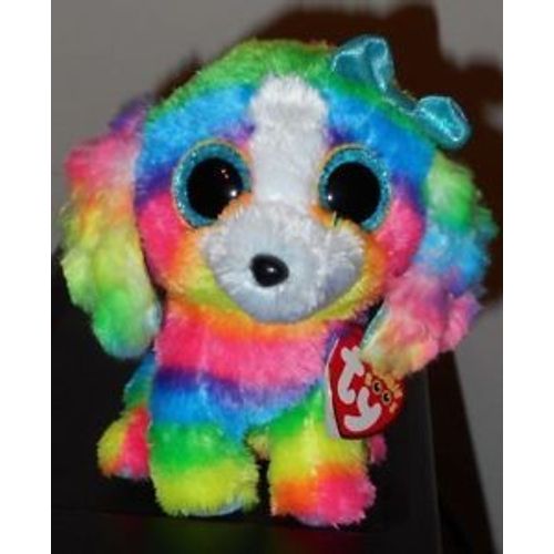 Peluche Chien Lola Multicolore Ty Yeux Brillant Bleu 15 Cm