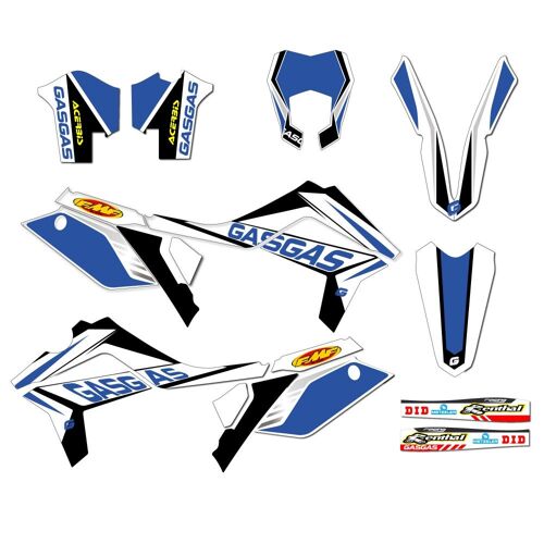 Kit Autocollants Compatible Avec Moto Enduro Gas-Gas Ec 12-17 Bleue Mod.5
