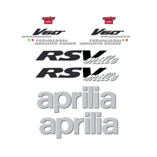 Kit Autocollants Compatible Avec Moto De Route Aprilia Rsv Mille 1999 Rouge