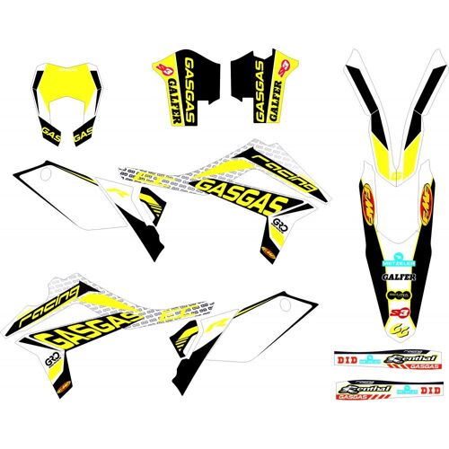 Kit Autocollants Compatible Avec Moto Enduro Gas-Gas Ec 12-17 Jaune Mod.4
