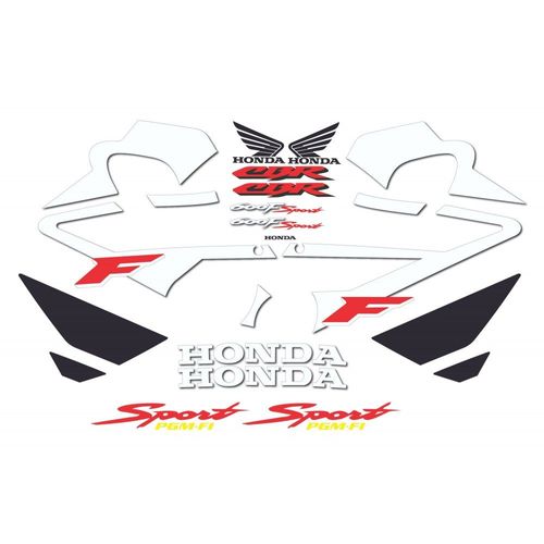 Kit Autocollants Compatible Avec Moto De Route Honda Cbr 600f Sport 2001-05 Blanche