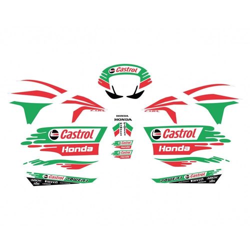 Kit Autocollants Compatible Avec Moto Route Honda Cbr 600rr 1000rr Castrol Team 2011