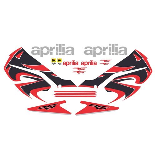 Kit Autocollants Compatible Avec Moto De Route Aprilia Rs 50 125 2008 Noire