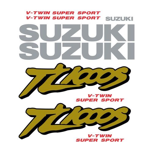 Kit Autocollants Compatible Avec Moto De Route Suzuki Tl1000s Noire
