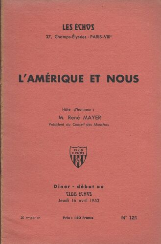 René Mayer L'amérique Et Nous