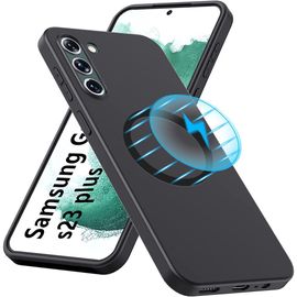 Coque Silicone pour Samsung Galaxy S23 Plus avec Cercle Métal Noir - E.F.Connection