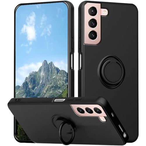 Coque Silicone Pour Samsung Galaxy S23 Plus Couleur Noir Avec Anneau Support - E.F.Connection