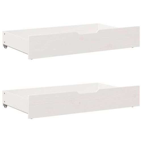 vidaXL Tiroirs sous le lit 2 pcs blanc 90x55x16 cm bois de pin massif