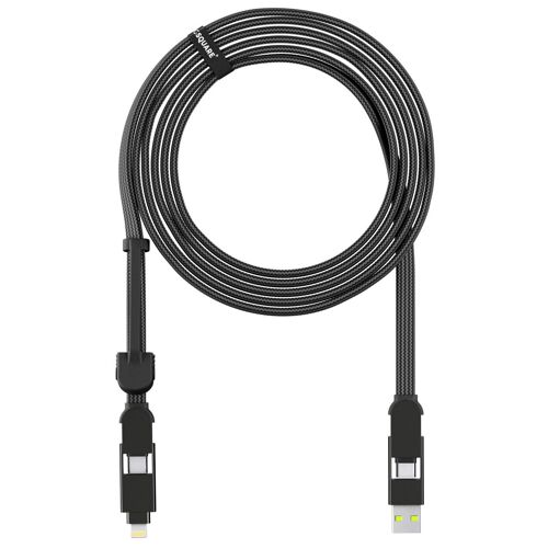 Rolling Square Incharge® Xl Câble De Charge Rapide 6-En-1 3 Mètre Black