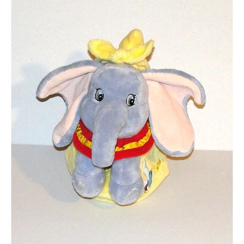 Peluche Dumbo L'elephant Dans Son Sac De Transport Doudou Dumbo Disneyland