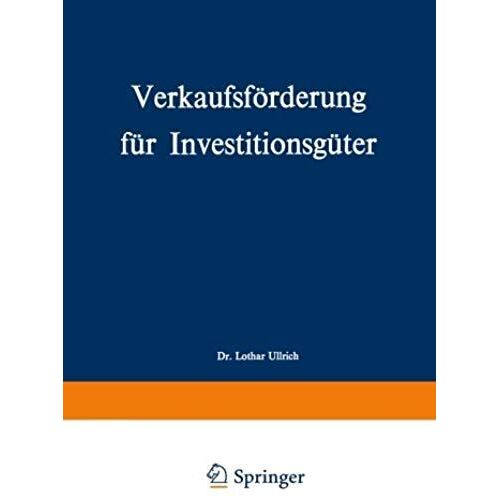 Verkaufsförderung Für Investitionsgüter