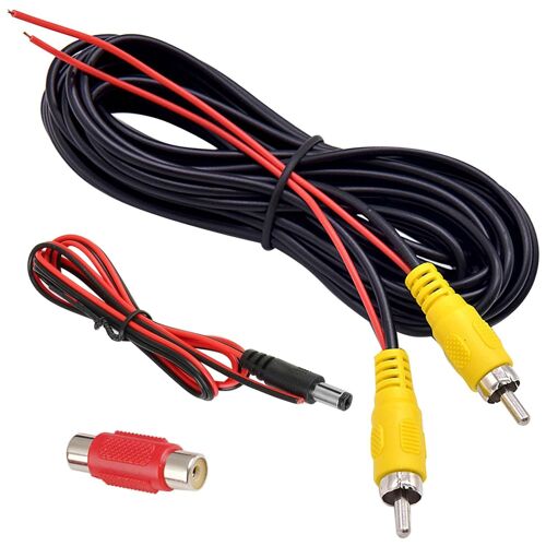 VornixorSarlshop-Câble Caméra de Recul 6m, Cable d'extension RCA Double Blindage avec Rallonge AV, Prise Vidéo RCA Rouge vers Prise Femelle et Câble d'alimentation pour Connecter un Moniteur et une C