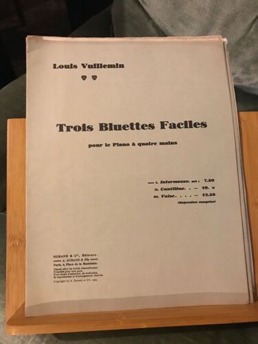Louis Vuillemin 3 Bluettes N°1 Intermezzo Partition Piano 4 Mains Édition Durand