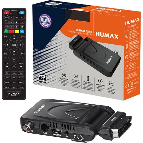 Décodeur Numérique Terrestre Dvb-T2 Hd-2023T2 Digimax Nano Avec Télécommande 2 En 1 Pour Contrôler Le Téléviseur