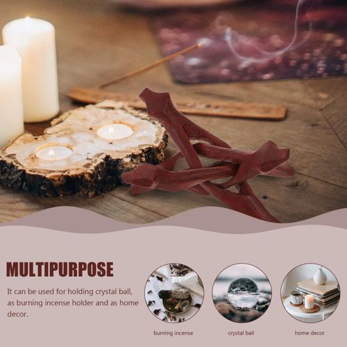 Support De Coquille D'Ormeau En Bois - Présentoir Sculpté À La Main Pour Cristal, Bijoux, Plantes - Trépied Décoratif Pour Maison, Bureau, Hôtel