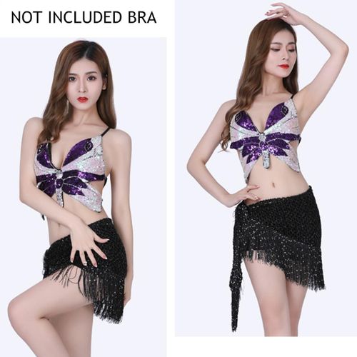 Écharpes De Hanche De Danse Du Ventre Pour Femme, Brillant Creux Ceinture Danse Orientale Avec Pompons À Paillettes, Jupe À Franges Pour Déguisement Belly Dance Yoga Soirée Rave