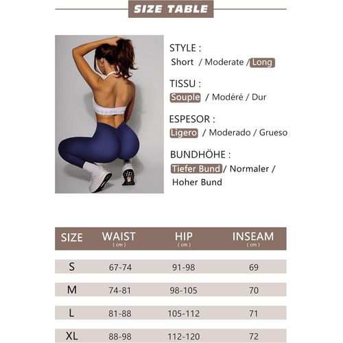 Leggings Sport Push Up Femme Anti-Cellulite Avec Poche, Scrunch Butt Pantalon Yoga Taille Haute, Pour Pilates Fitness