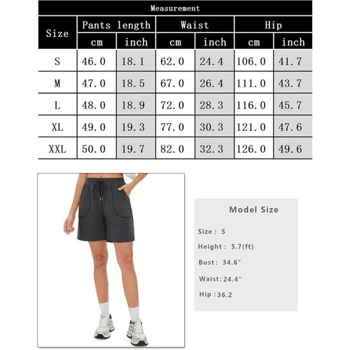 Short Sport Femme Bas De Survêtement Court Respirant Pantalon Court Femme Été Doux Avec Poches Pour Jogging Fitness