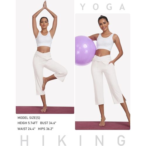 Pantalon De Randonnée 3/4 Pour Femme Été Capri Pantalon De Yoga Stretch Avec Poches